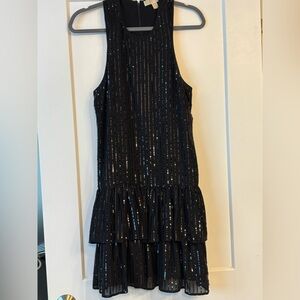 Michael by Michael Kors Black Halter Sheath Cocktail Dress
